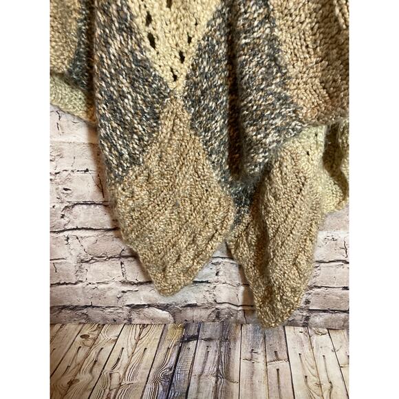 Artsy Sweater Cape Womens Beige Asymmetric Hem Pullover Boho Long Line Lagom - Picture 4 of 11